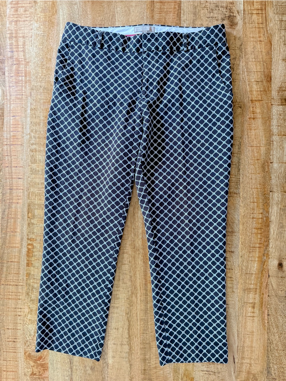 Banana Republic Hampton Fit Patterned Ankle Pants Women’s Size 12 Gray